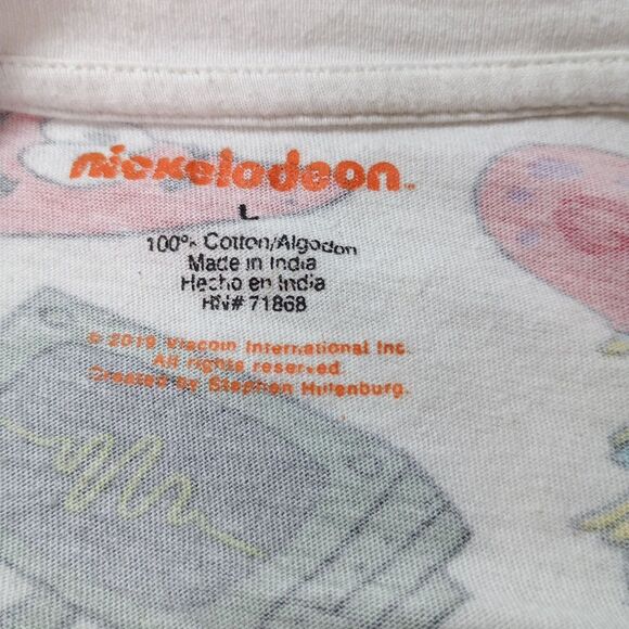Nickelodeon SpongeBob Characters T-Shirt Large 2019 White Graphic Tee - Picture 6 of 11